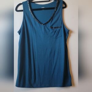 A.N.A Sleeveless beaded muscle tank embellished